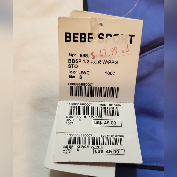 Performance Tank Top Blue NWT Bebe - Picture 3 of 3